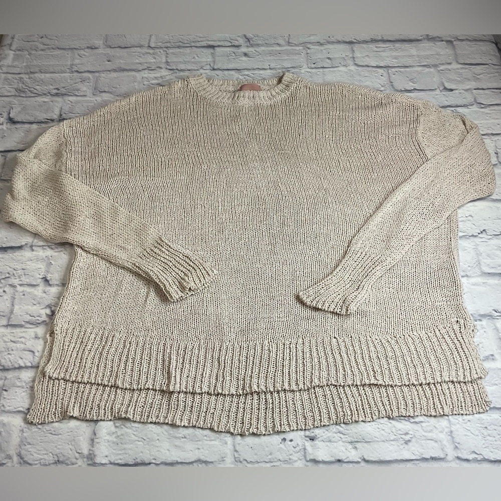 Anthropologie Show Me Your MuMu Anya Cream Knit Sweater. Lightweight. Minimalist